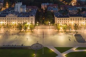 Illuminating the main square of Vilnius